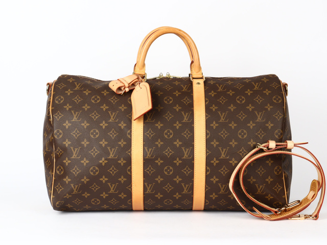 Louis Vuitton Keepall Bandouliere 50, Brown, Canvas, travel