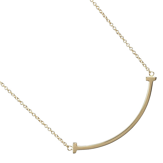 Tiffany & Co T Smile, Gold, Yellow Gold, necklace