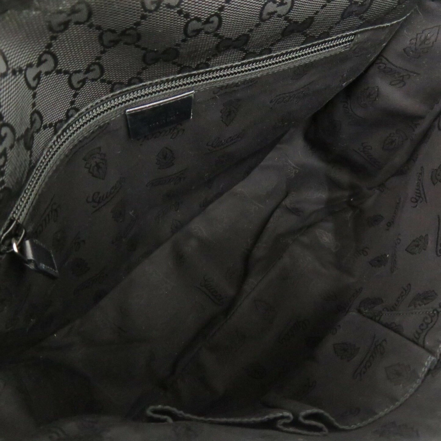 Gucci GG Imprimé, Black, Canvas, shoulder