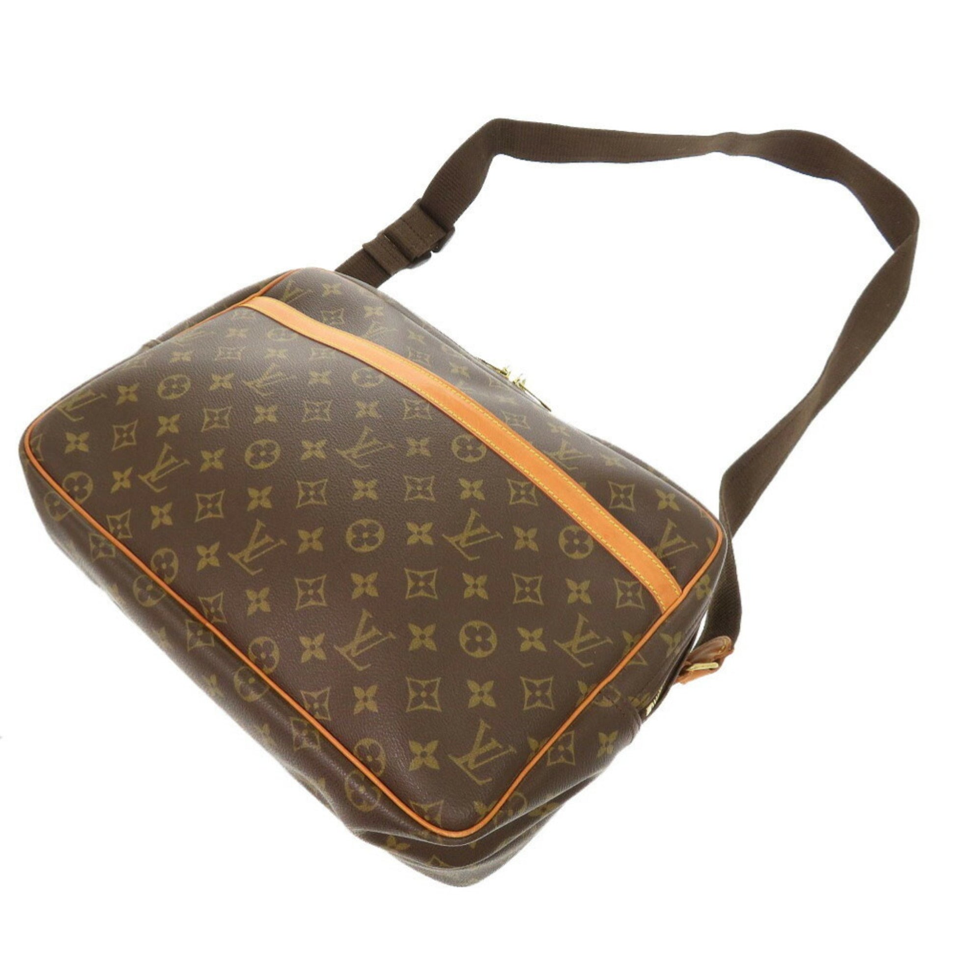 Louis Vuitton Reporter, Brown, Canvas, shoulder