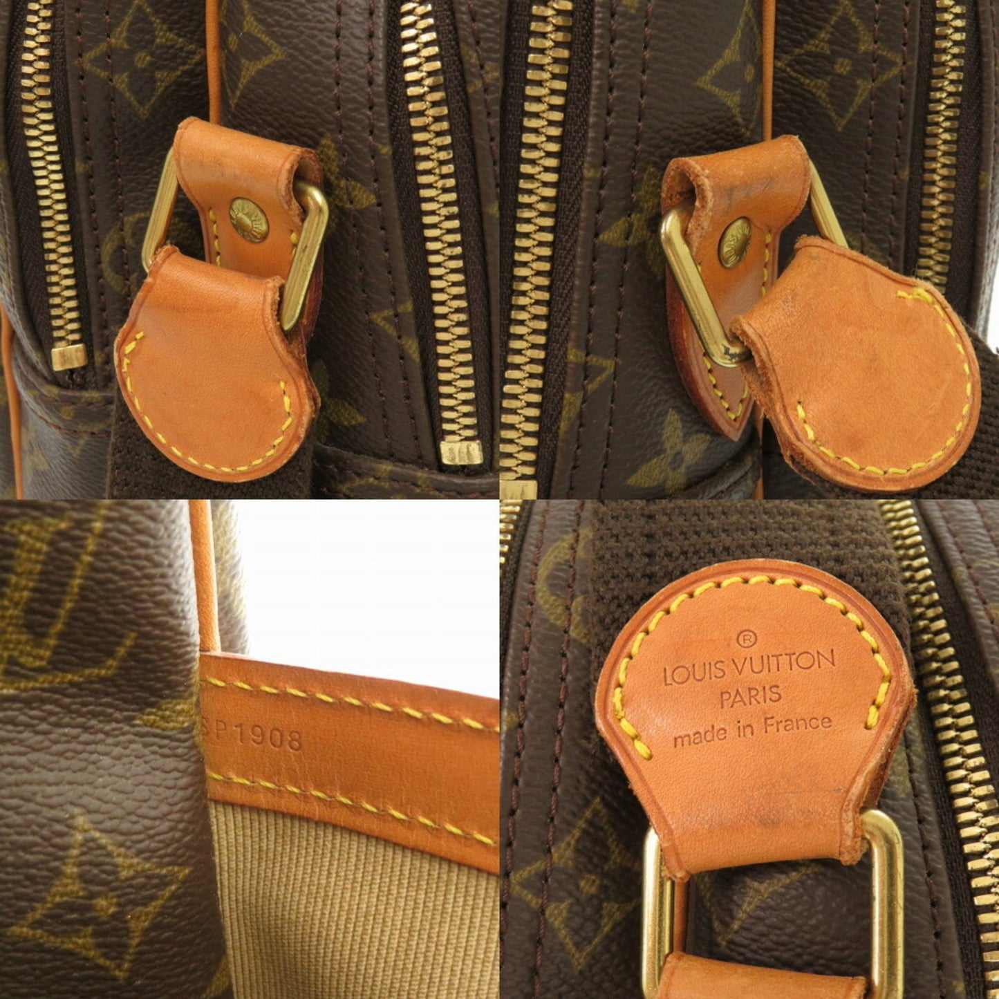 Louis Vuitton Reporter, Brown, Canvas, shoulder