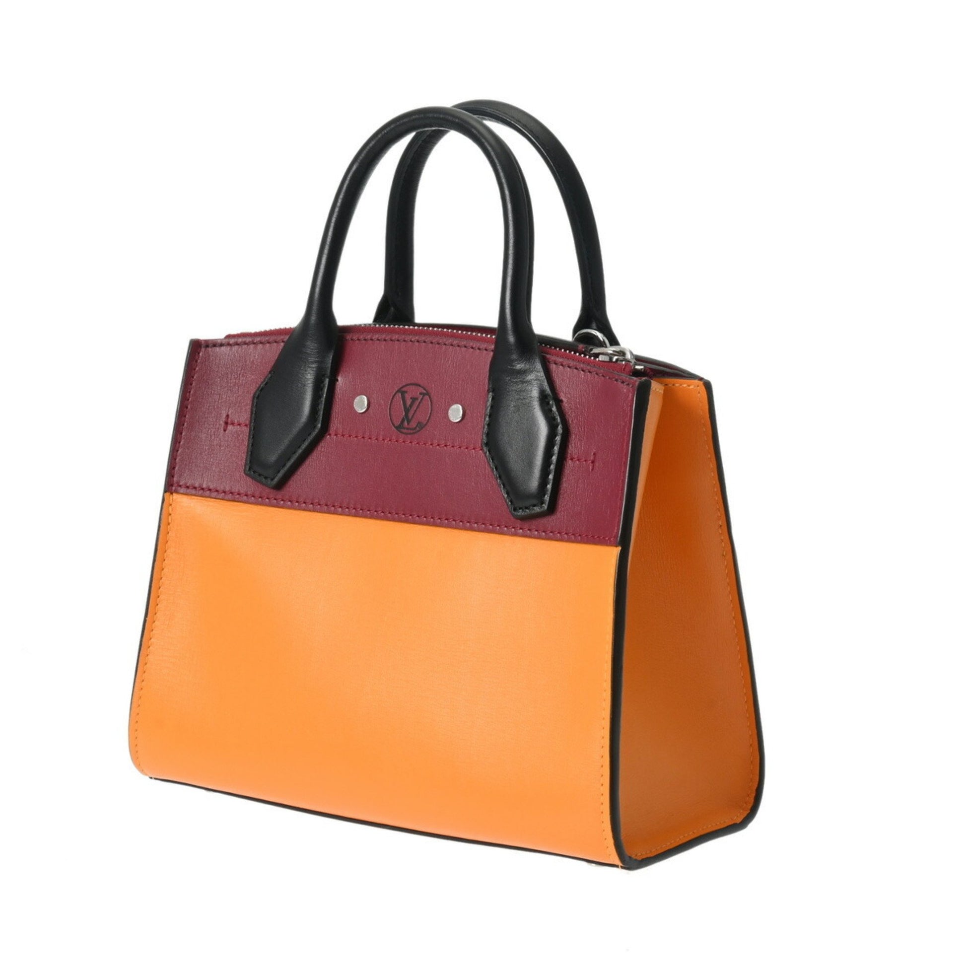 Louis Vuitton City steamer, Orange, Calfskin, handbag