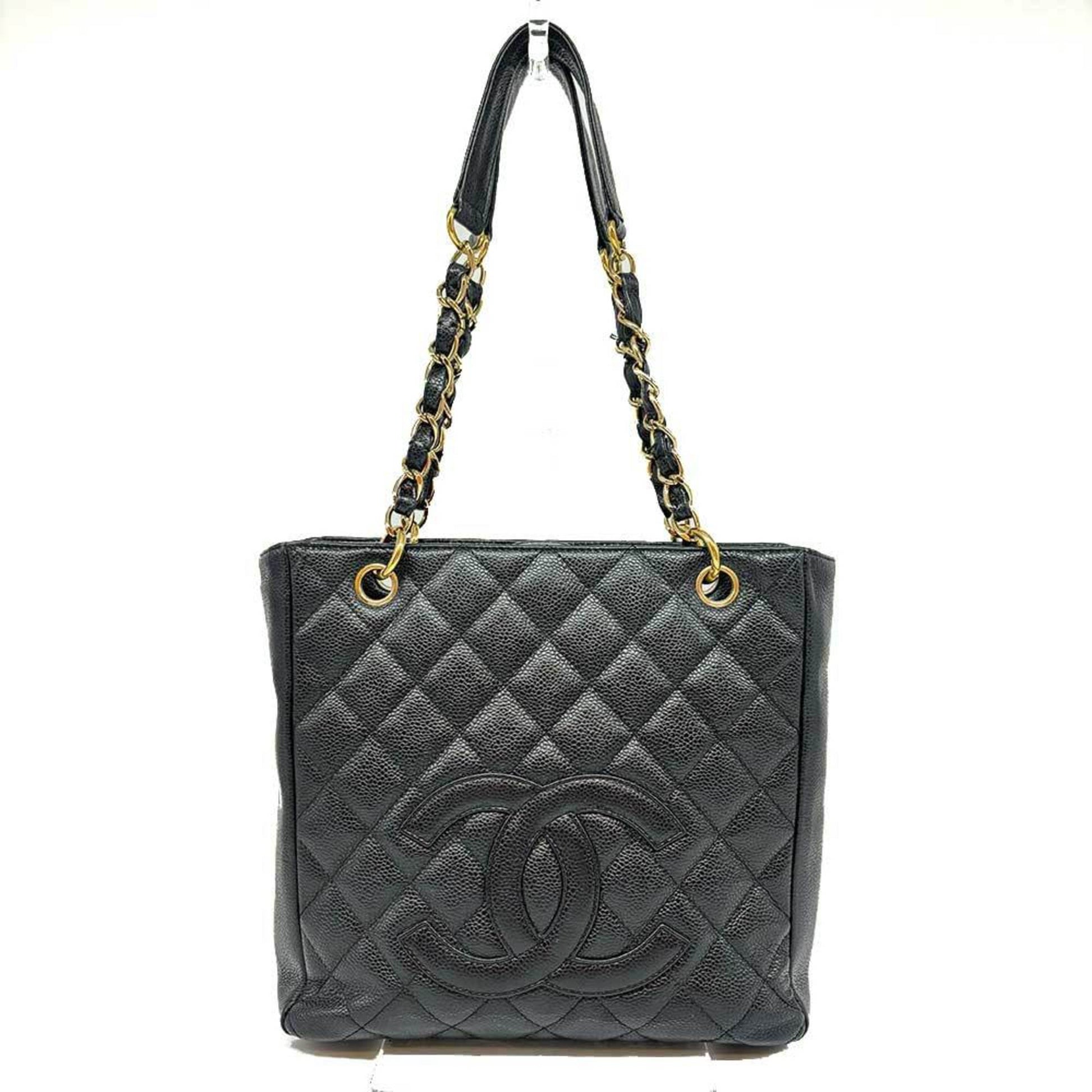 Chanel Shopping, Black, Leather, tote