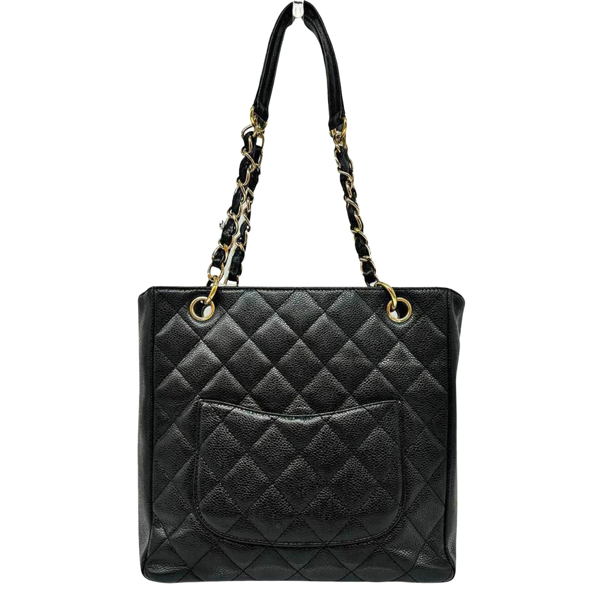 Chanel Shopping, Black, Leather, tote