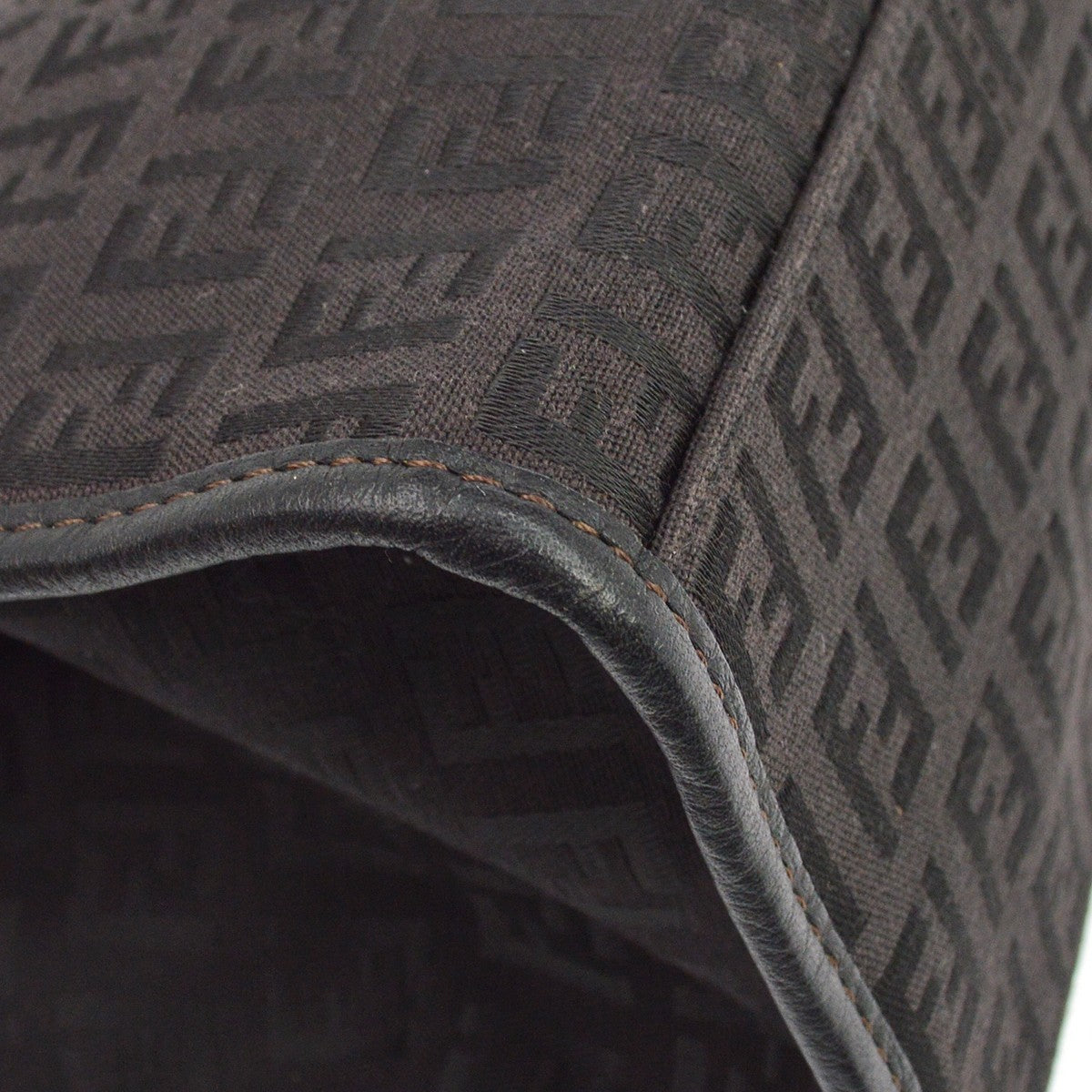 Fendi Vintage Zucchino Canvas, Black, Canvas, Tote Bag