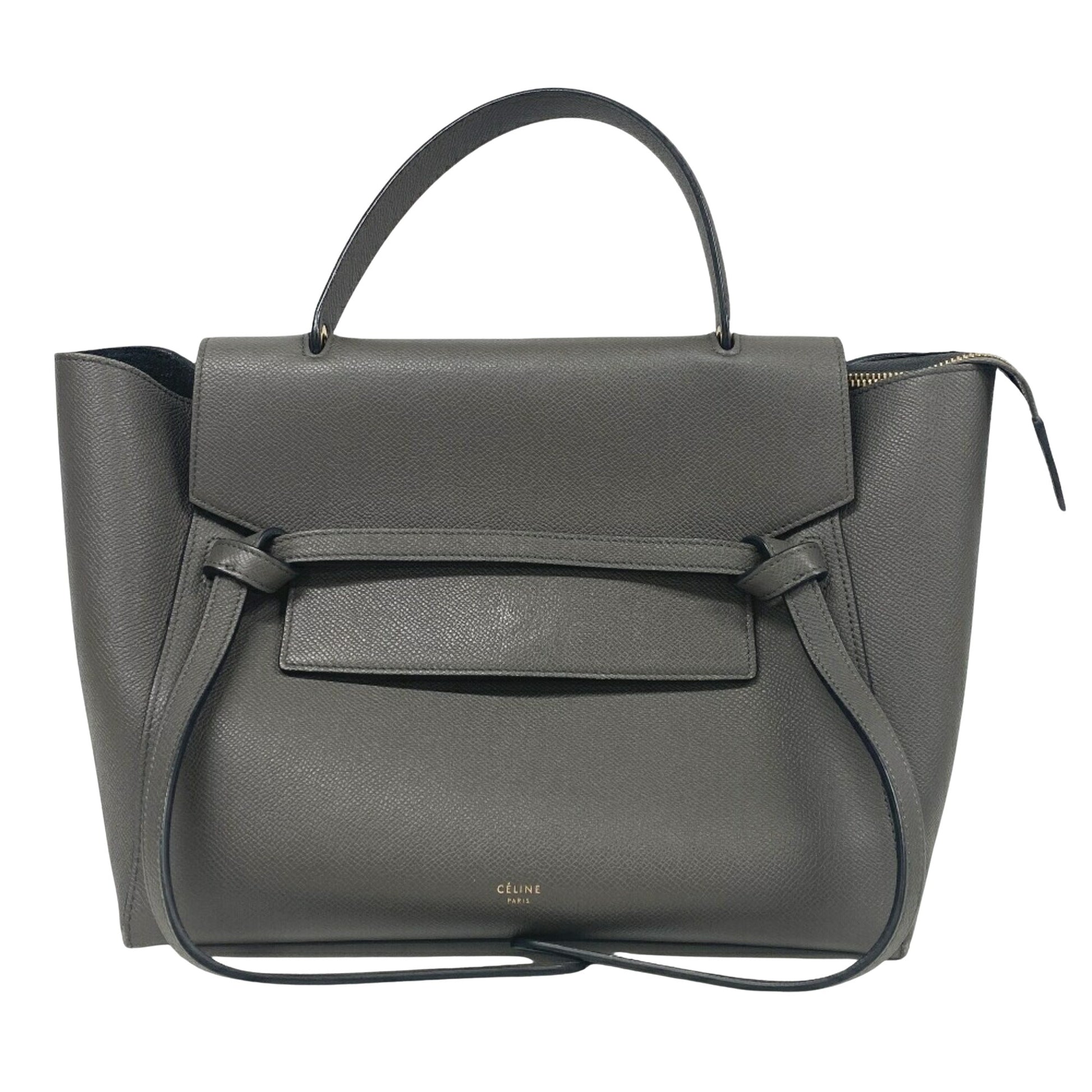 Céline, Grey, Leather, handbag