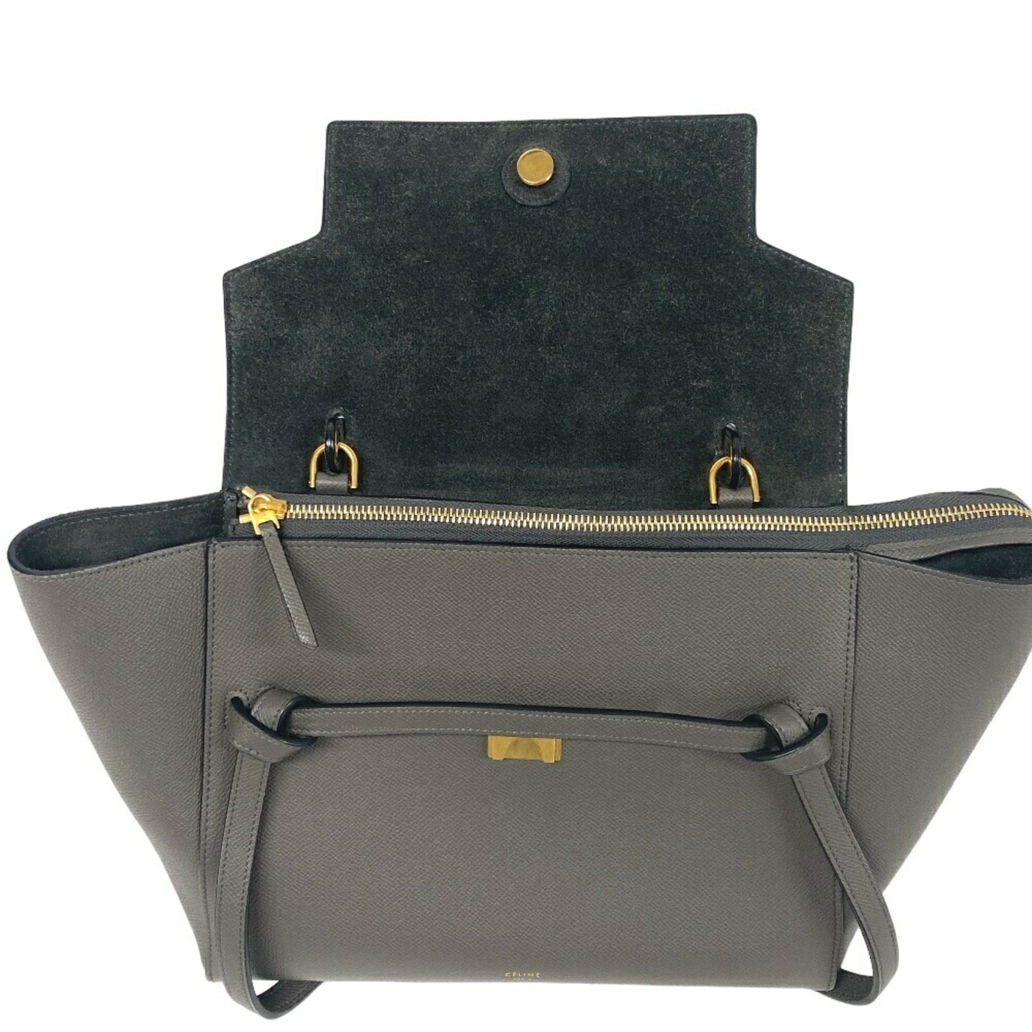 Céline, Grey, Leather, handbag