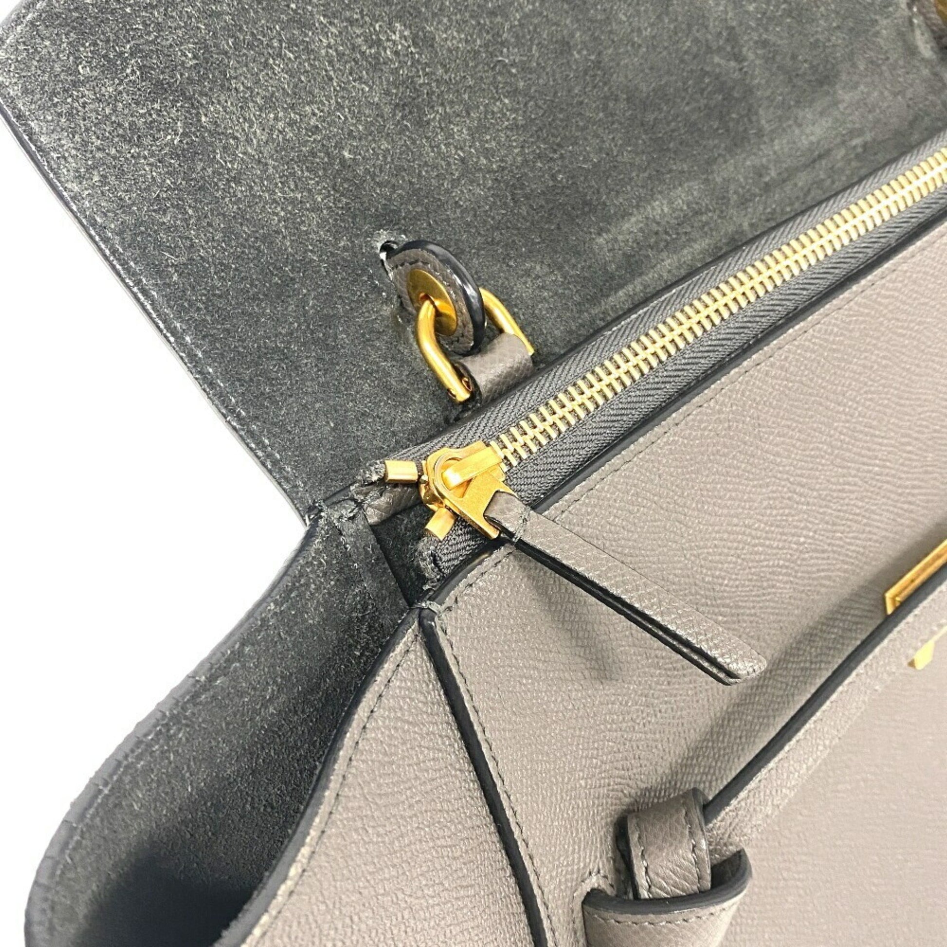 Céline, Grey, Leather, handbag