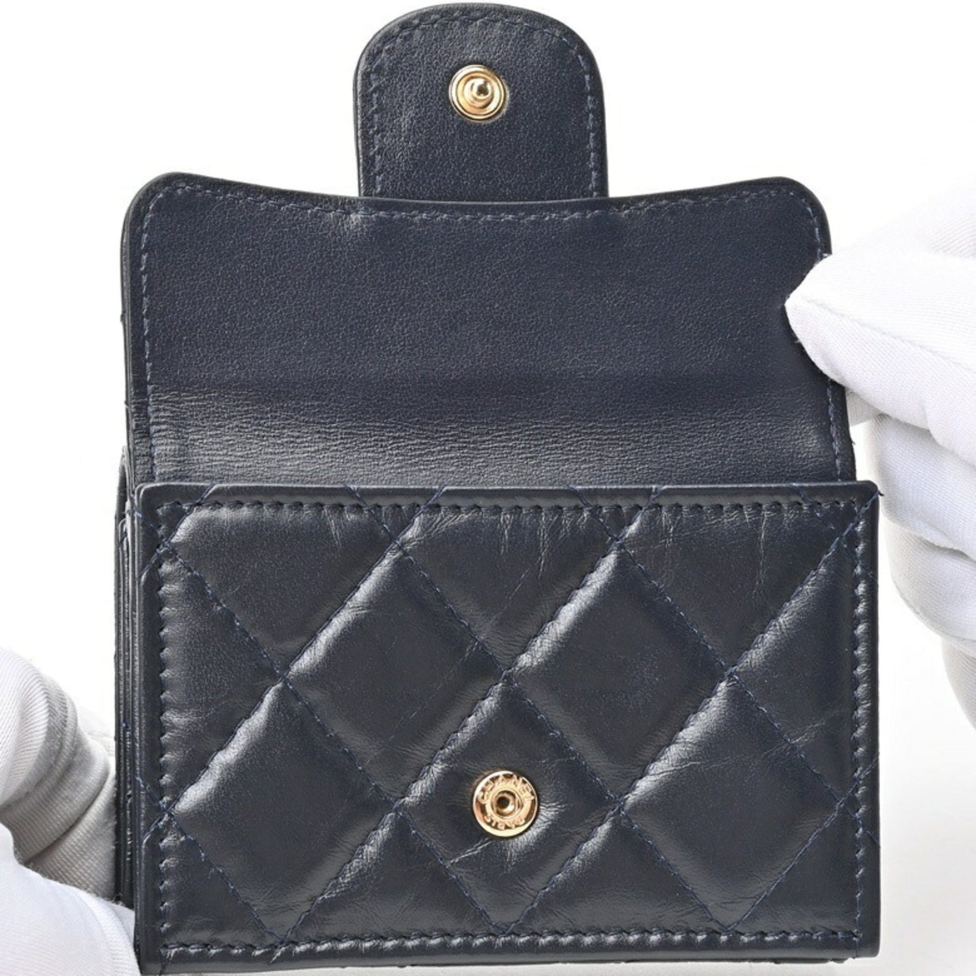 "Chanel 2,55", Black, Leather, wallet