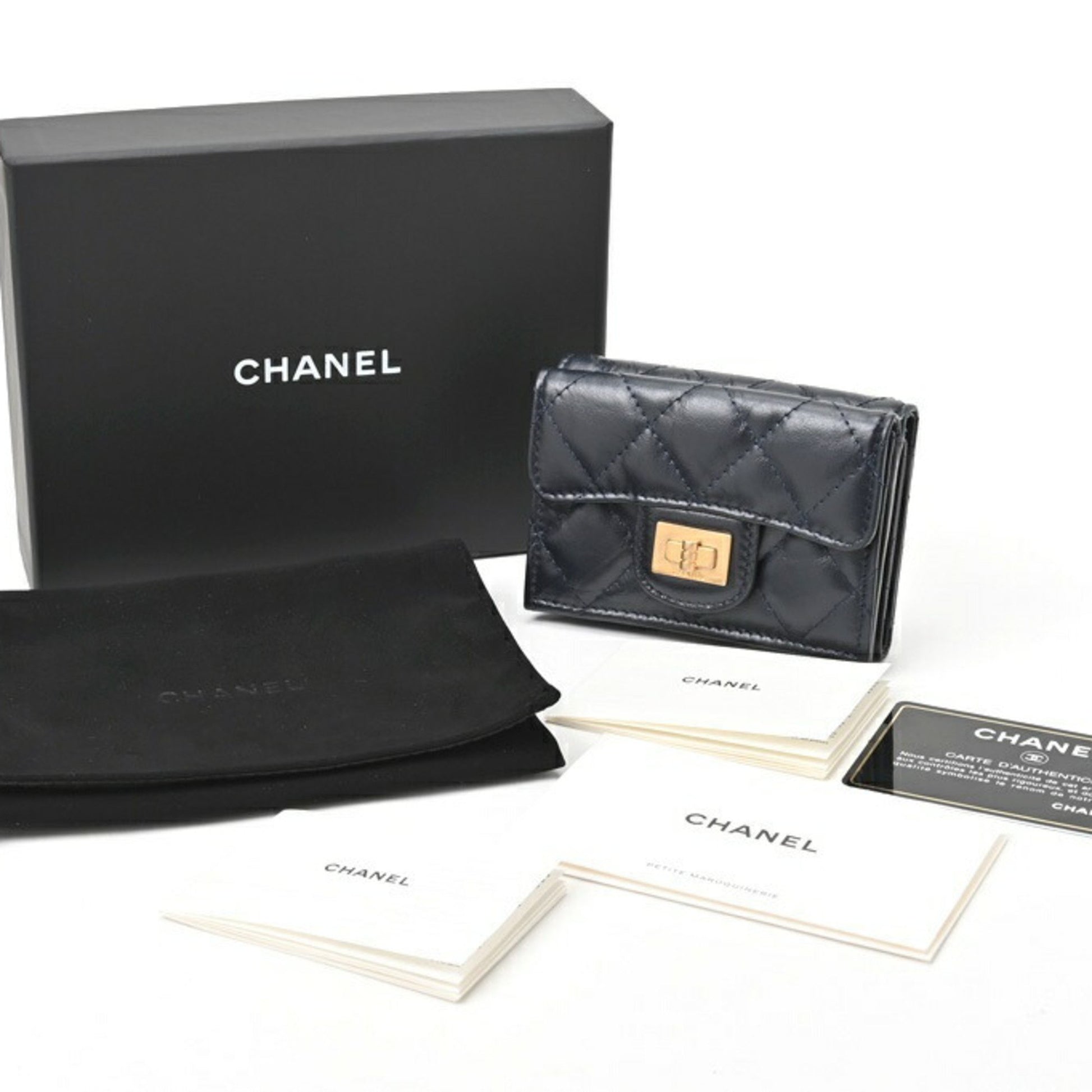 "Chanel 2,55", Black, Leather, wallet