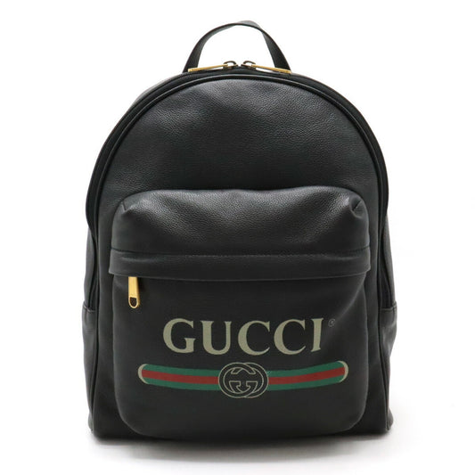 Gucci imprime, Black, Leather, backpack