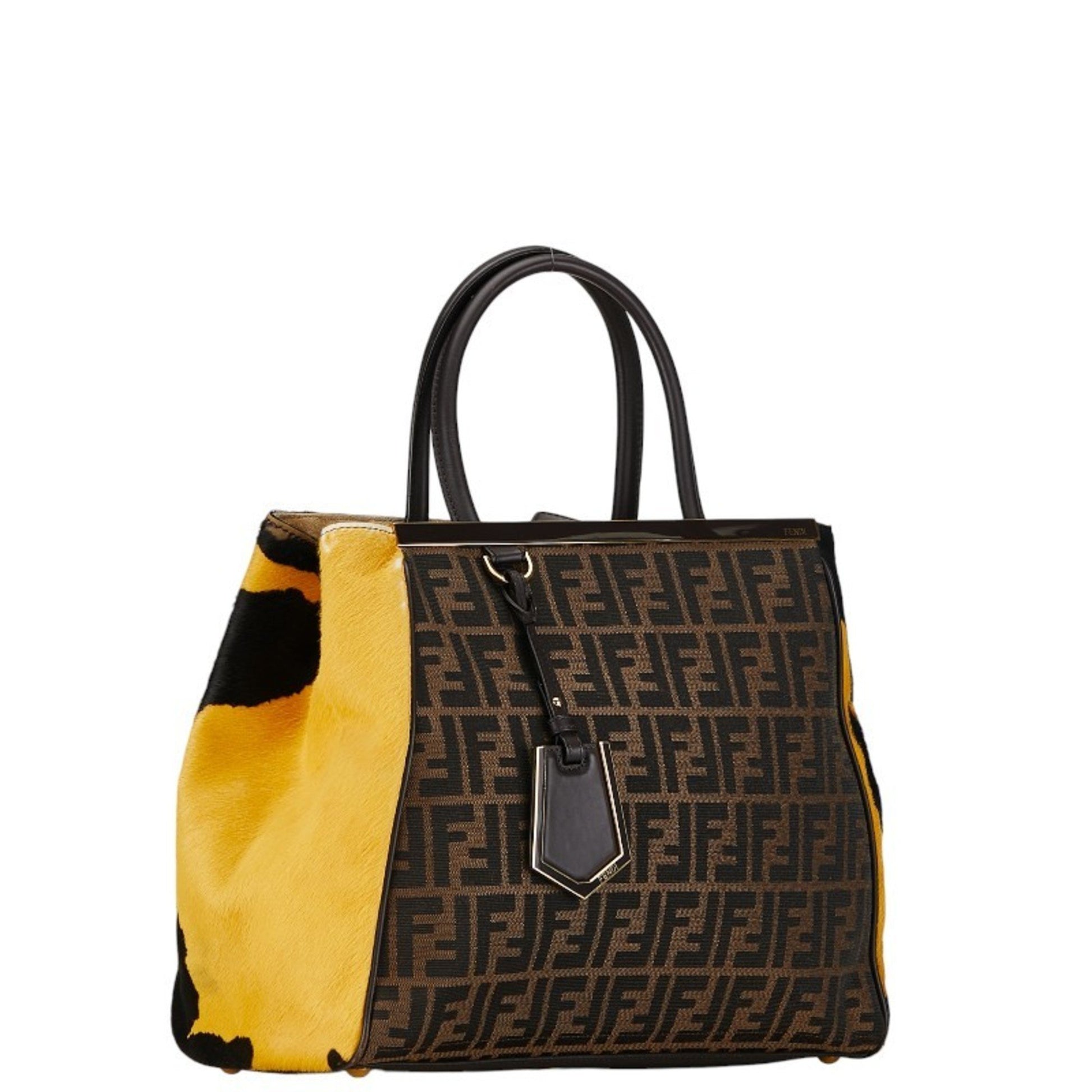 Fendi Zucca, Brown, Canvas, handbag