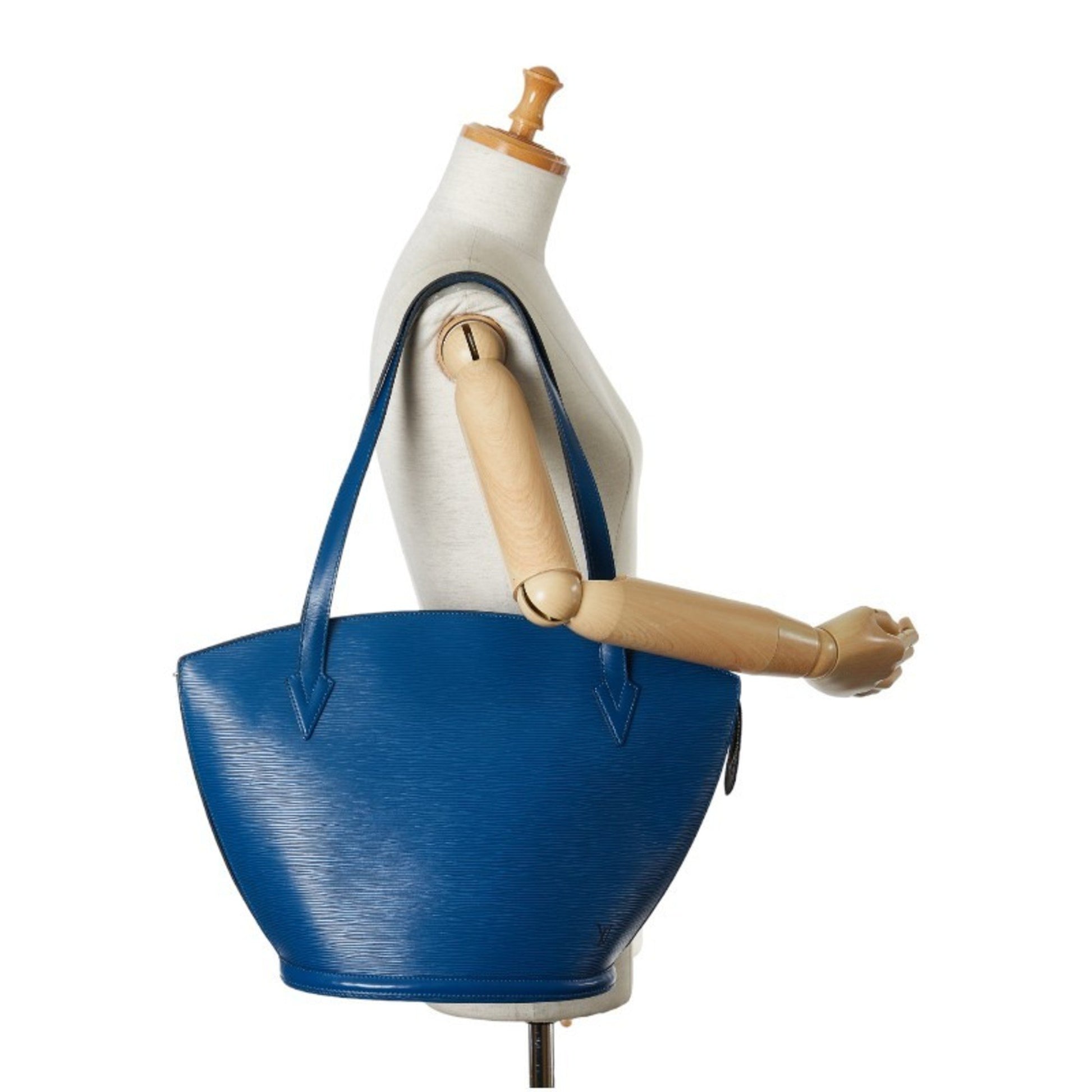 Louis Vuitton Saint Jacques, Blue, Leather, tote