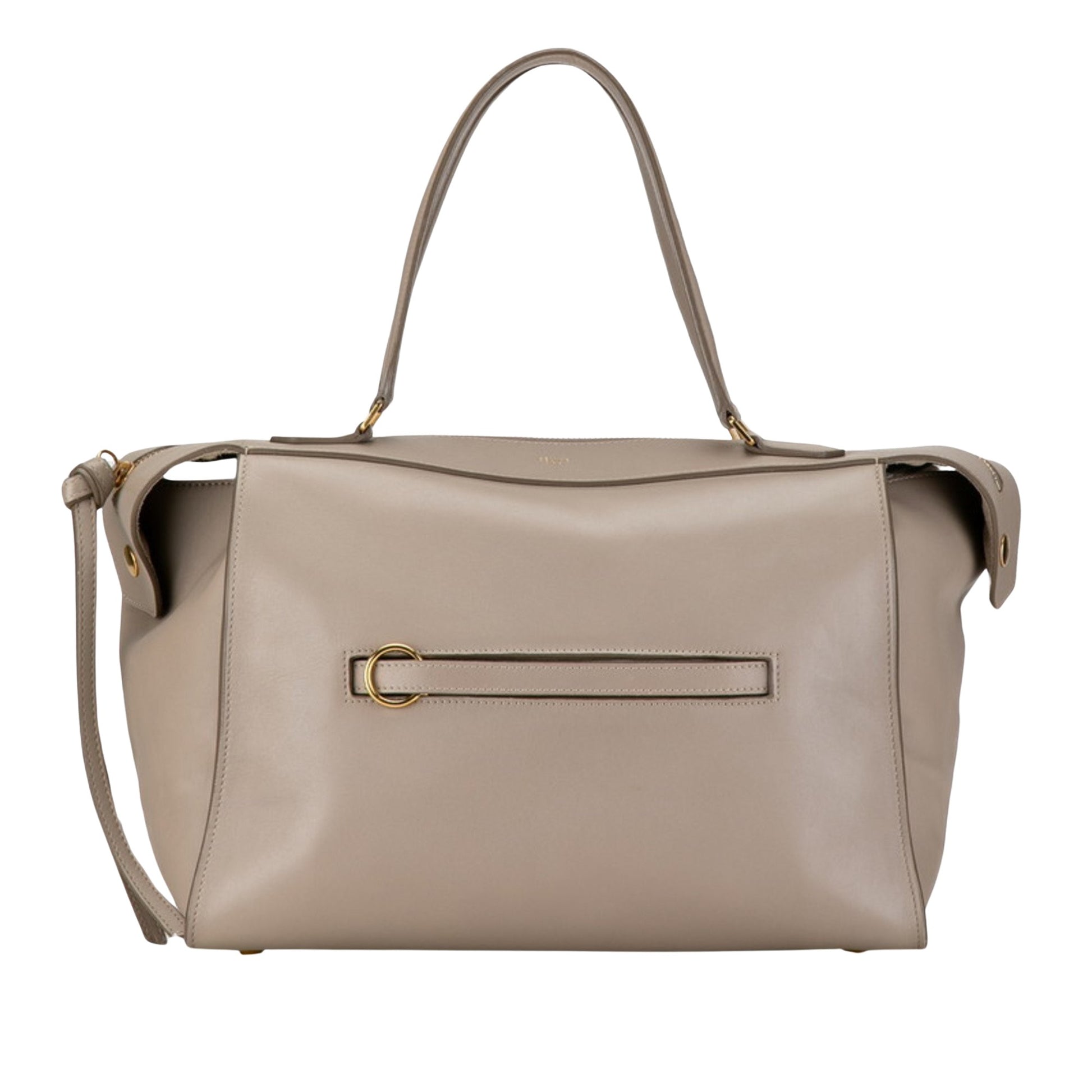 Céline Ring bag small, Grey, Leather, tote