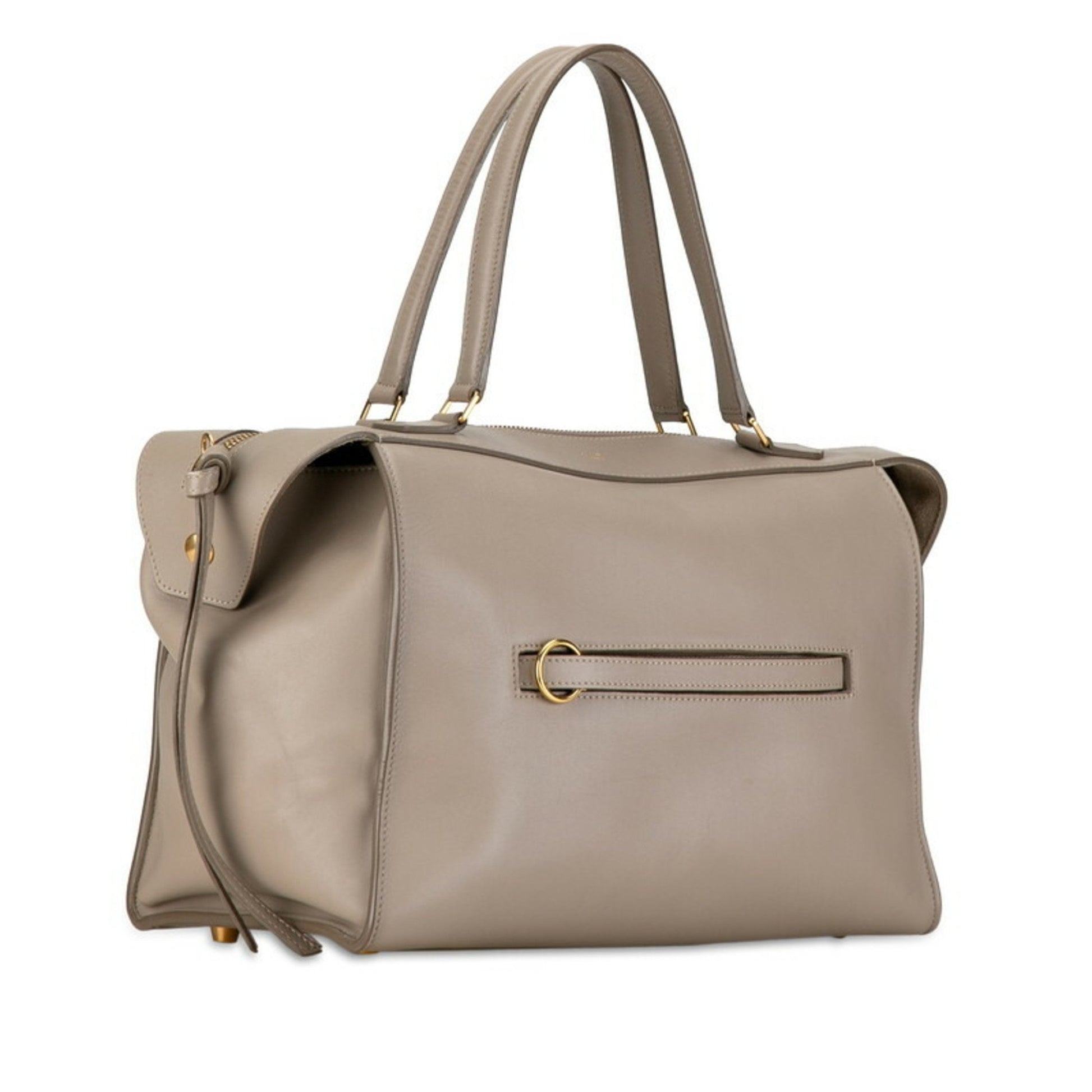 Céline Ring bag small, Grey, Leather, tote