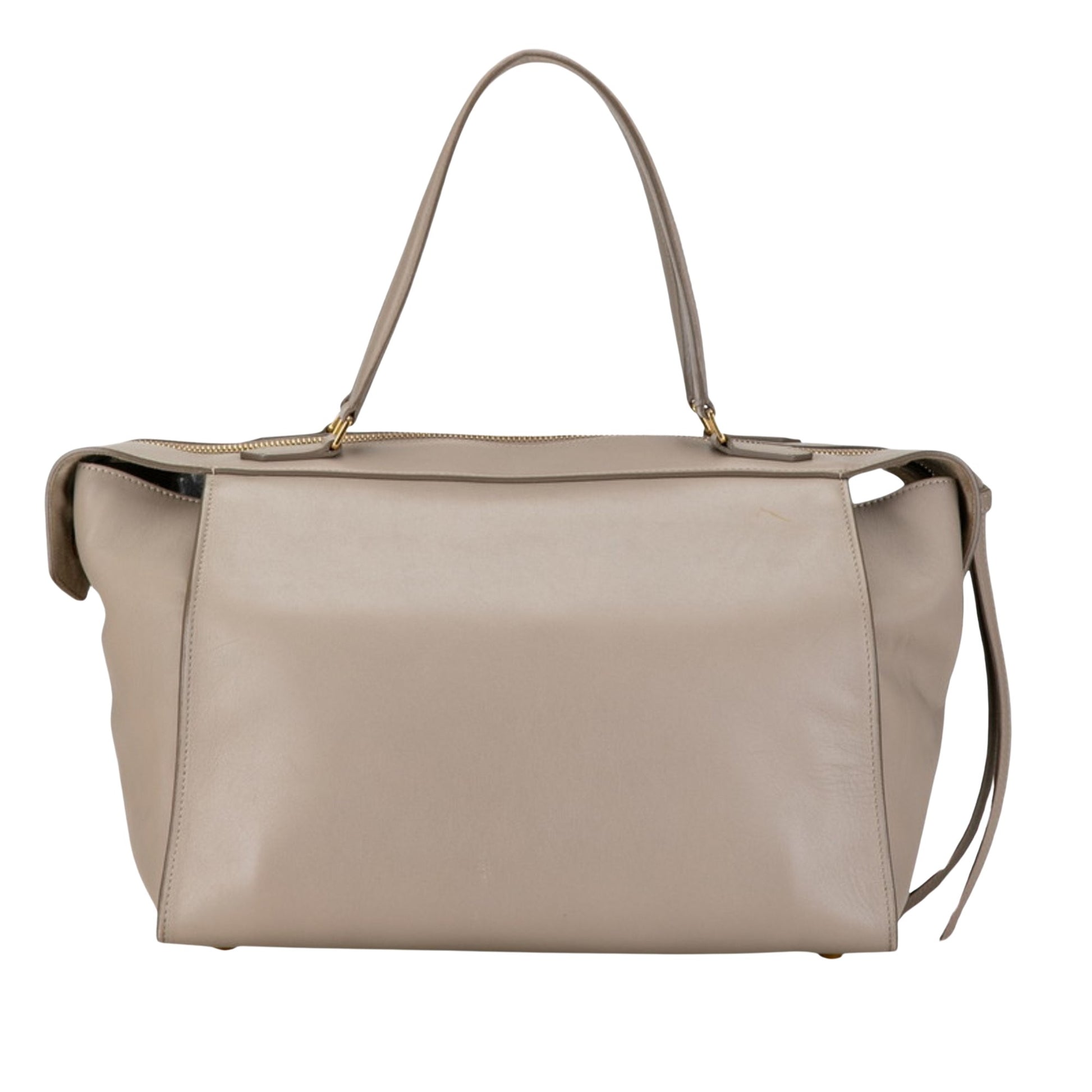 Céline Ring bag small, Grey, Leather, tote