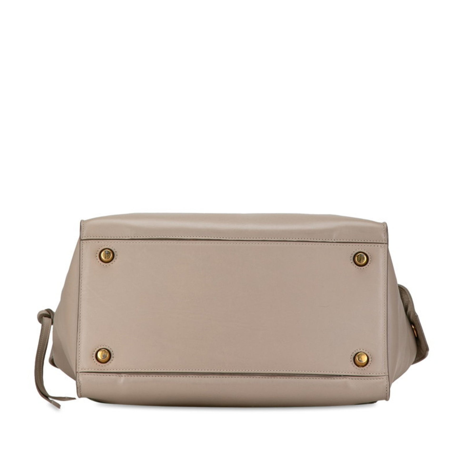 Céline Ring bag small, Grey, Leather, tote