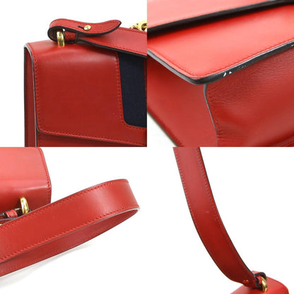 Gucci Sylvie, Red, Leather, shoulder