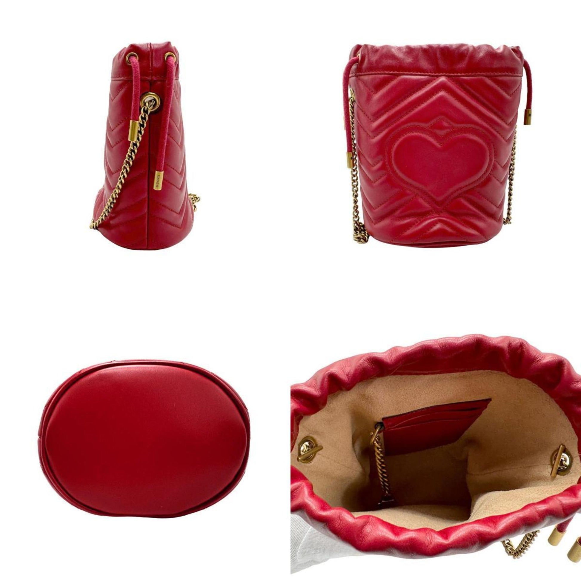 Gucci GG Marmont, Red, Leather, shoulder