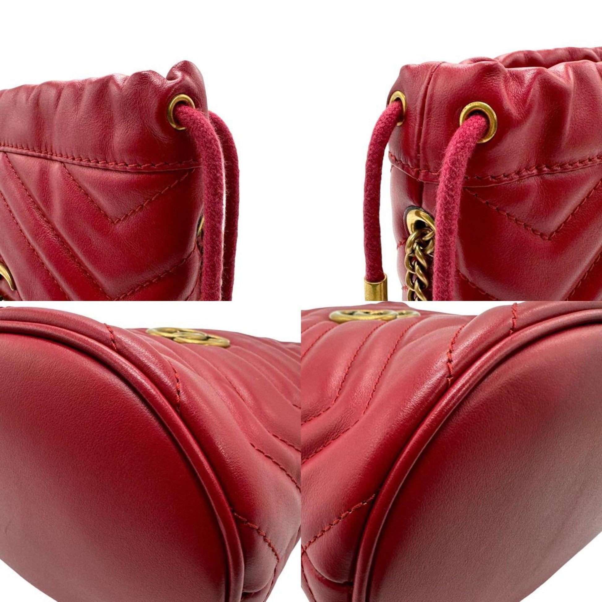 Gucci GG Marmont, Red, Leather, shoulder