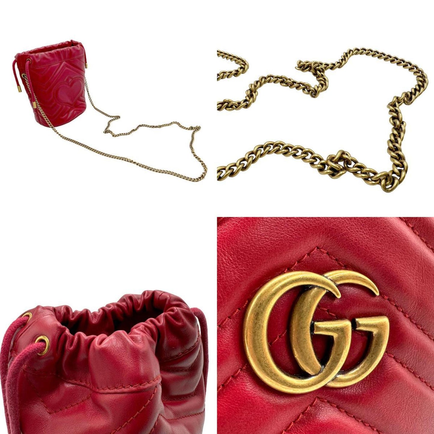 Gucci GG Marmont, Red, Leather, shoulder