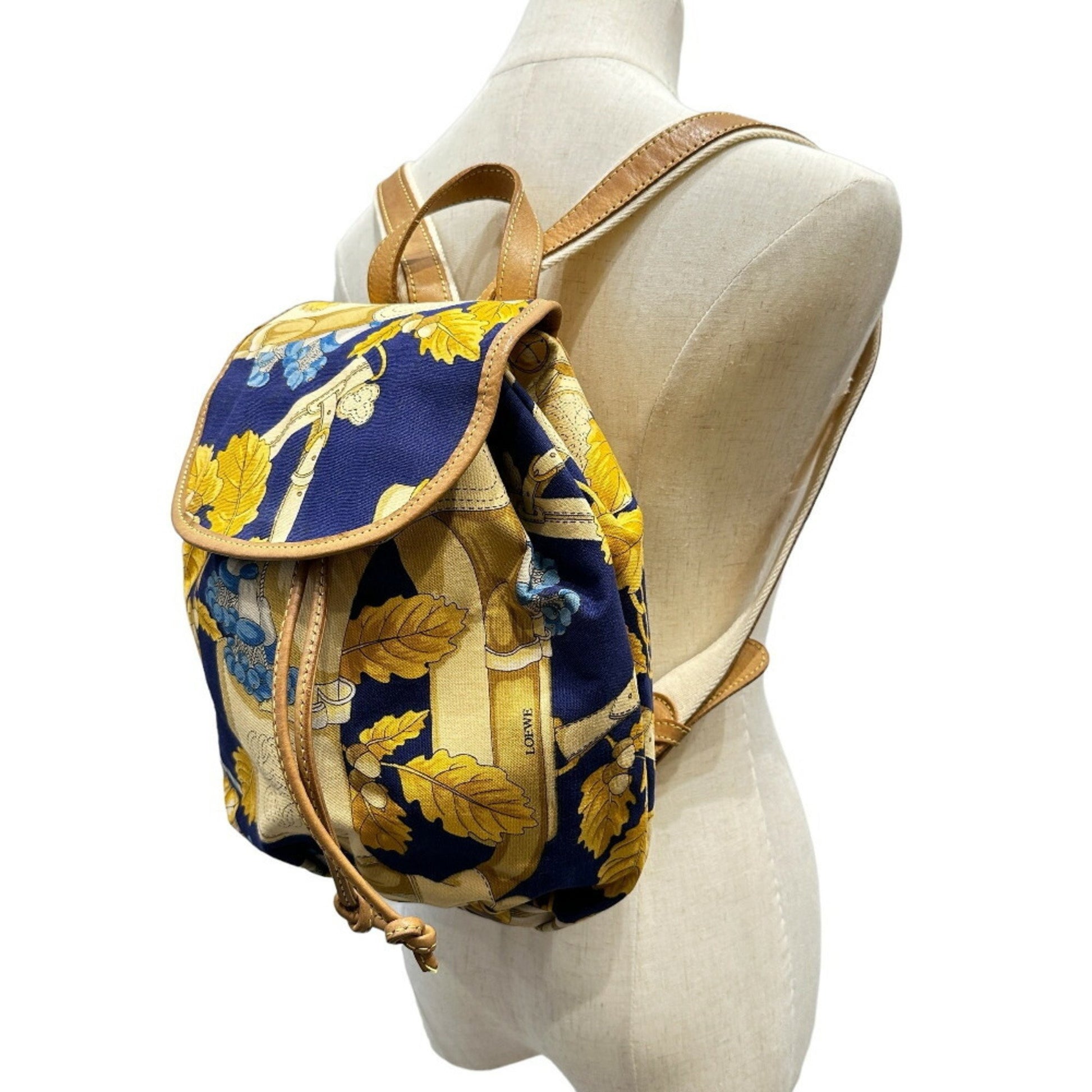 Loewe, Yellow, Canvas, backpack