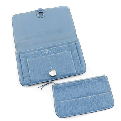 Hermès Dogon, Blue, Leather, wallet