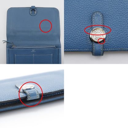 Hermès Dogon, Blue, Leather, wallet
