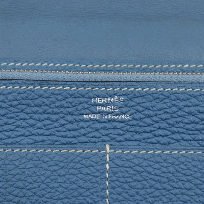 Hermès Dogon, Blue, Leather, wallet