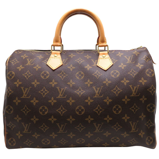 Louis Vuitton Speedy 35, Brown, Canvas, handbag