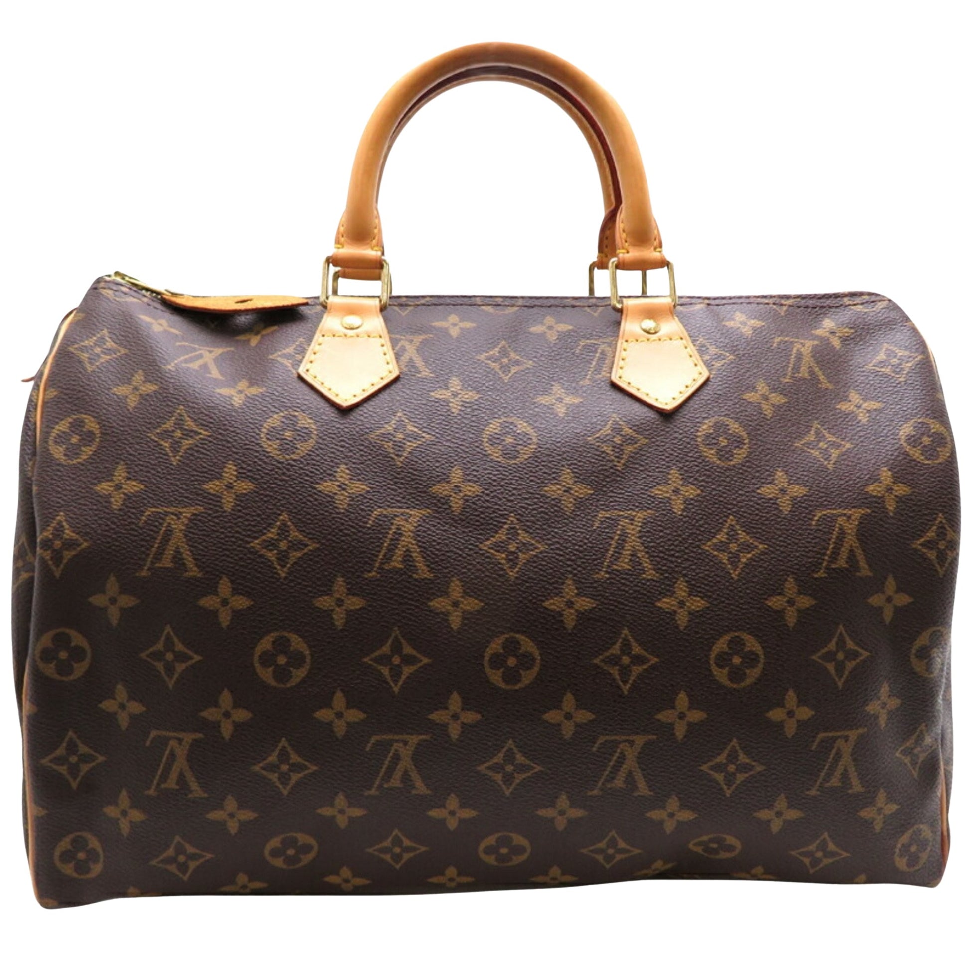 Louis Vuitton Speedy 35, Brown, Canvas, handbag