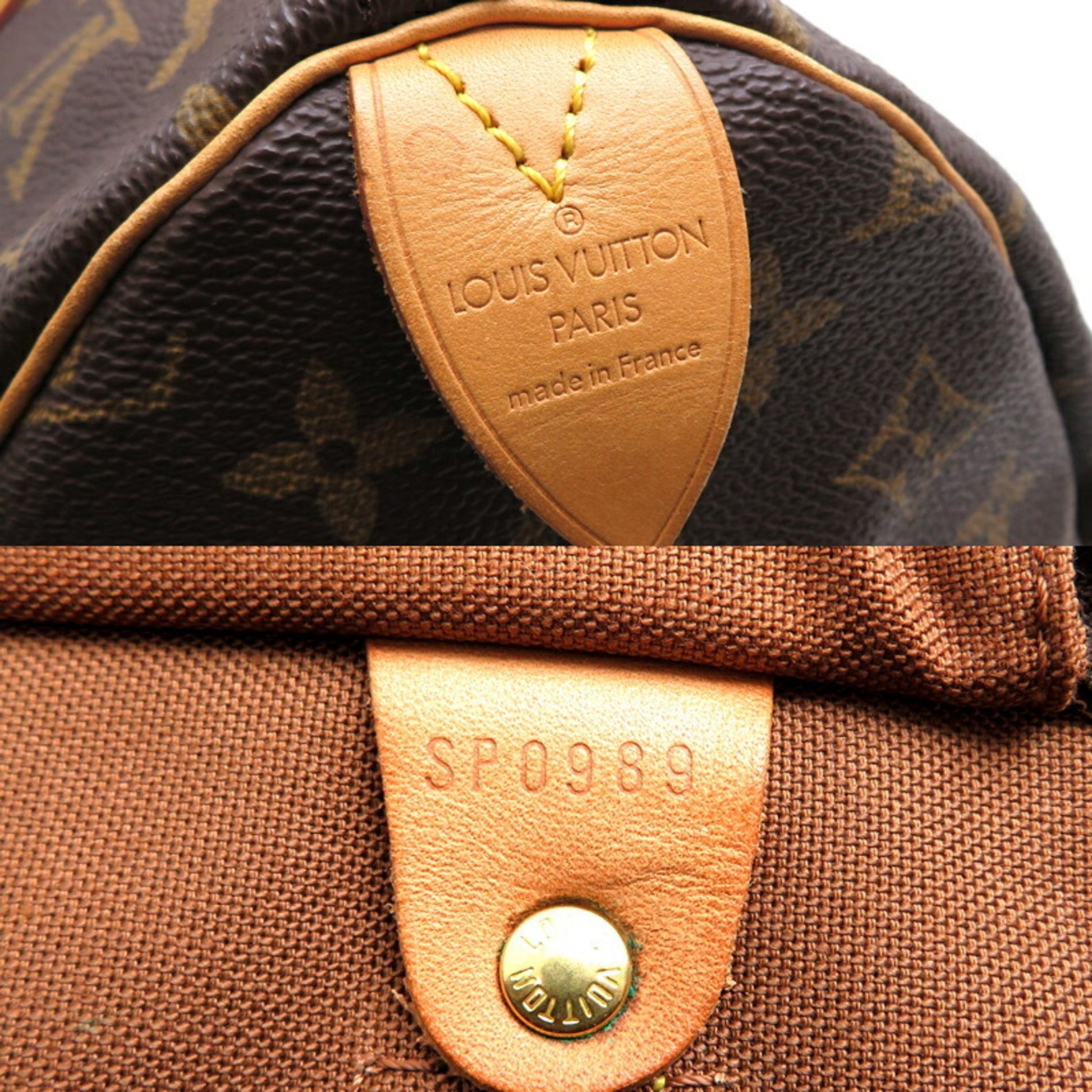 Louis Vuitton Speedy 35, Brown, Canvas, handbag