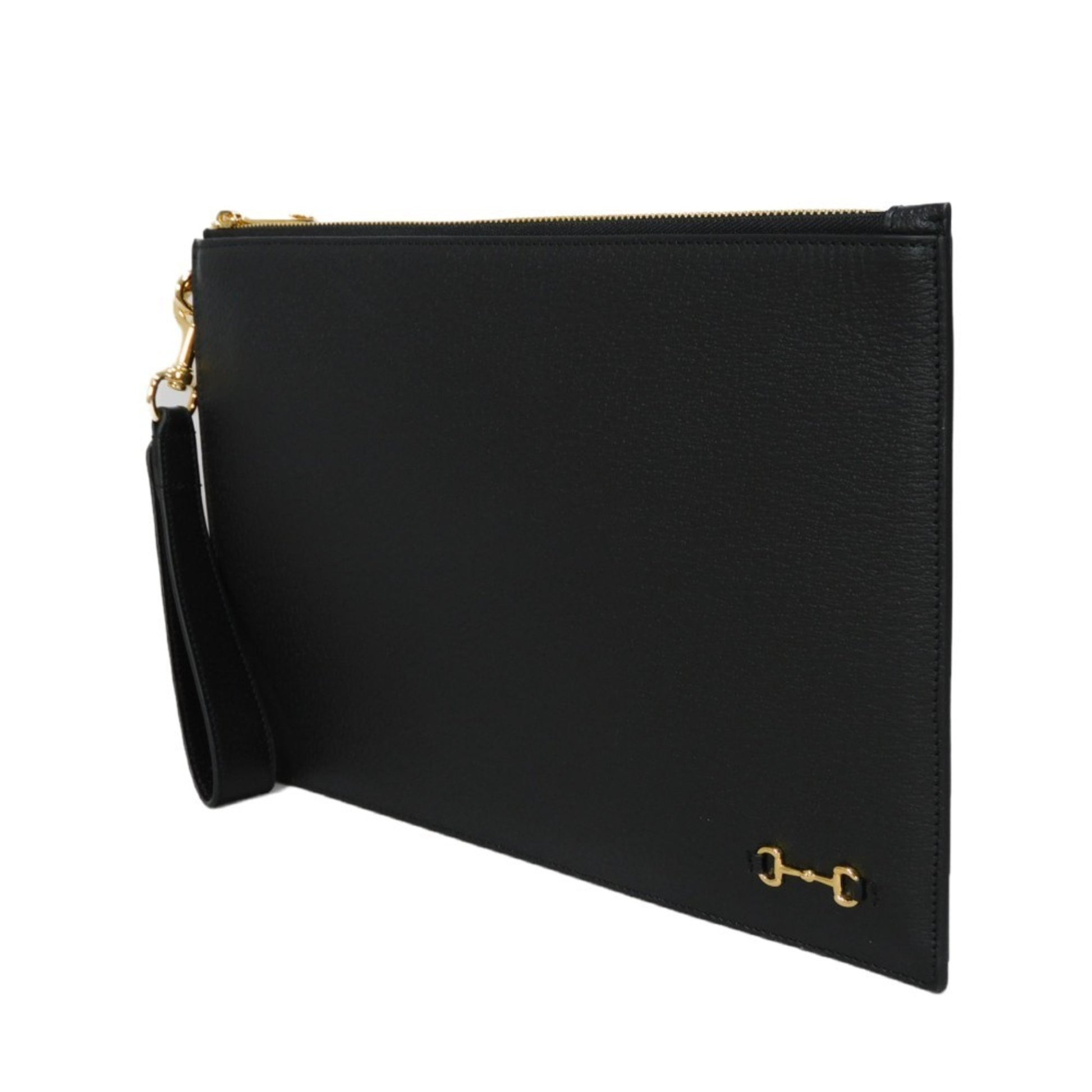 Gucci Horsebit, Black, Leather, clutch