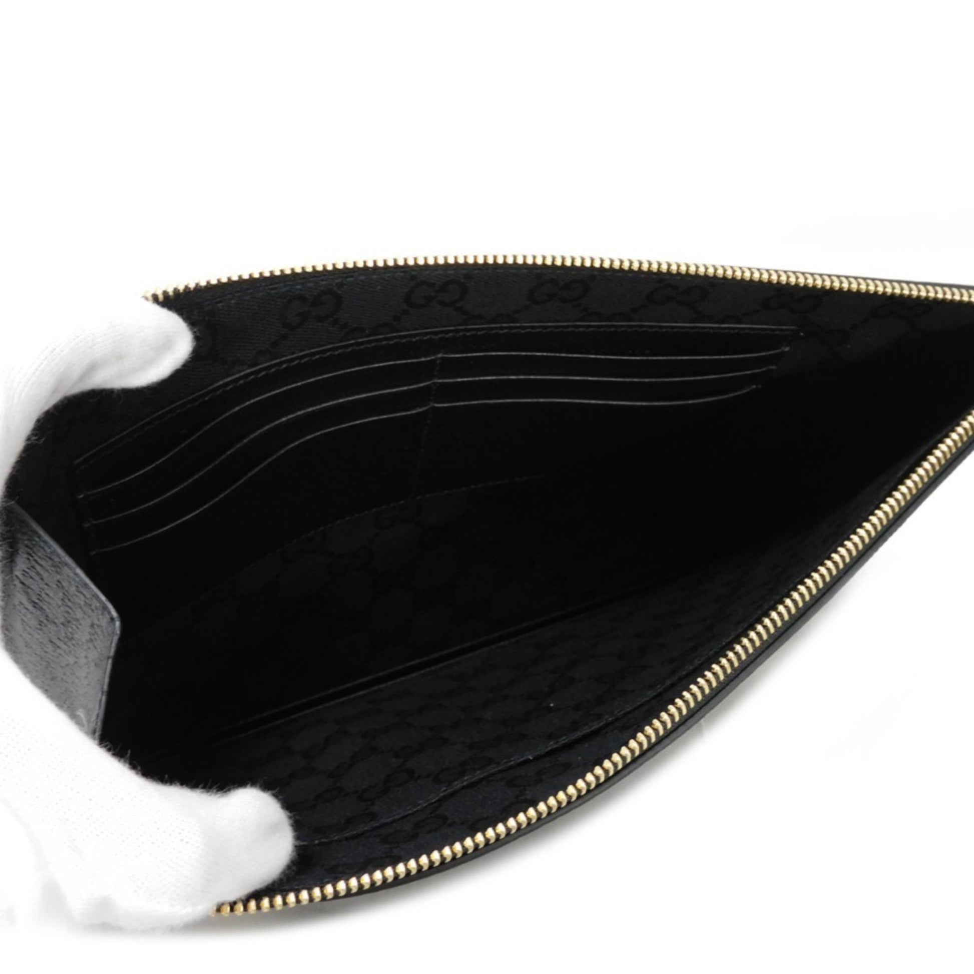 Gucci Horsebit, Black, Leather, clutch