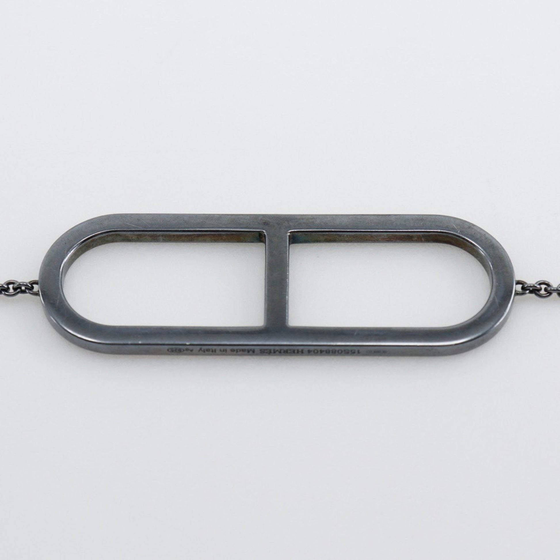 Hermès Chaine d'ancre, Black, Silver, necklace