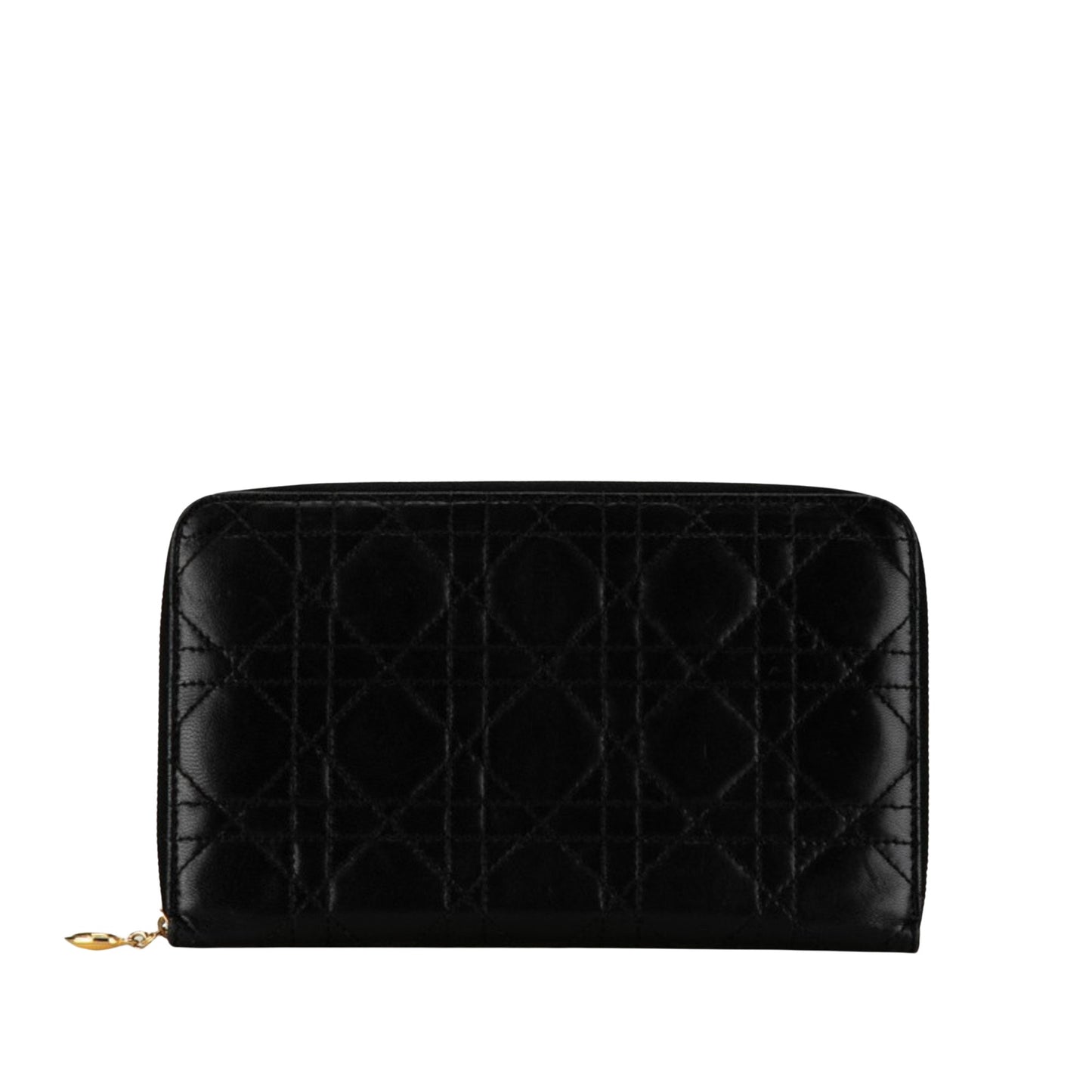 Dior Cannage/Lady, Black, Leather, wallet