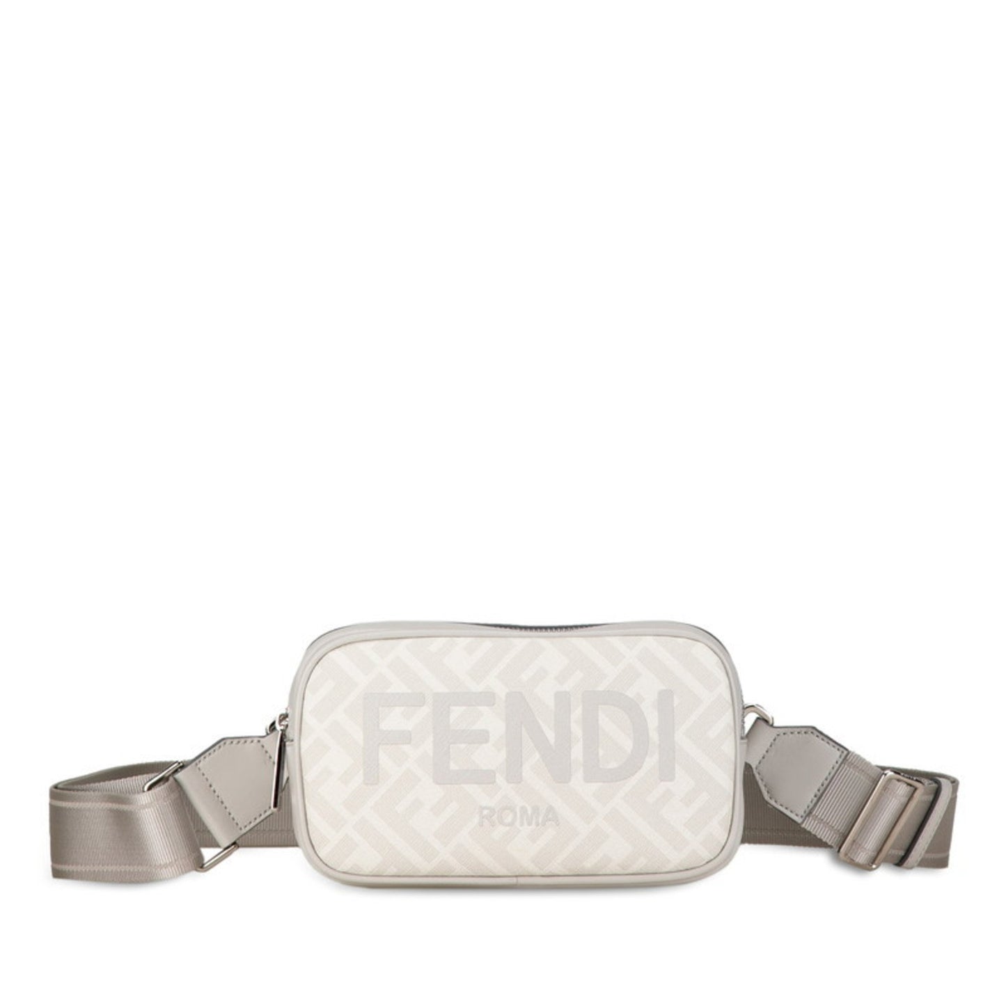 Fendi Zucca, Grey, Canvas, shoulder