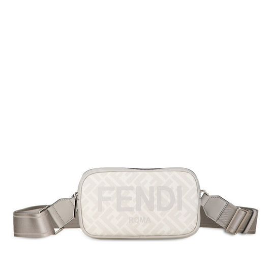 Fendi Zucca, Grey, Canvas, shoulder