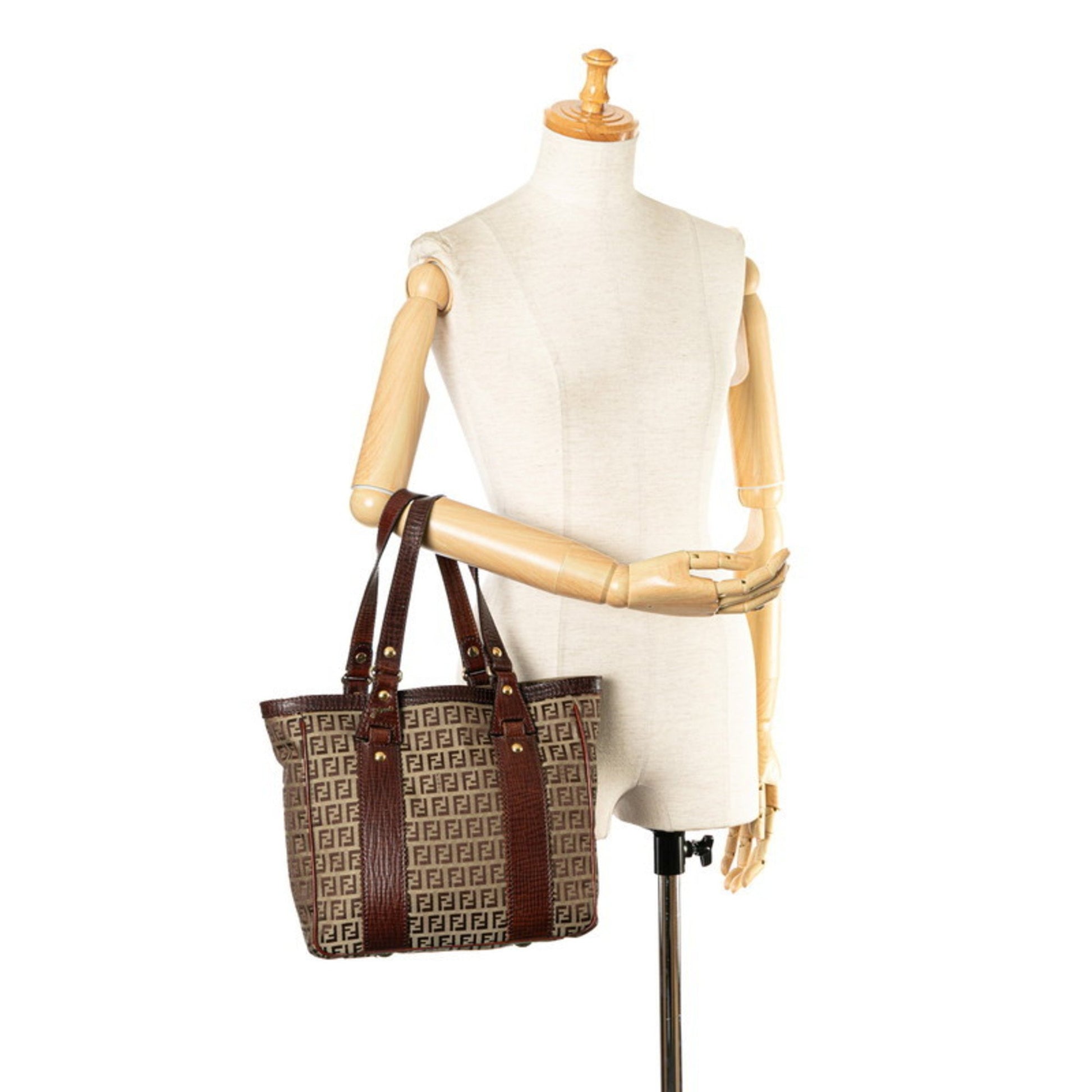 Fendi Zucca, Brown, Canvas, tote