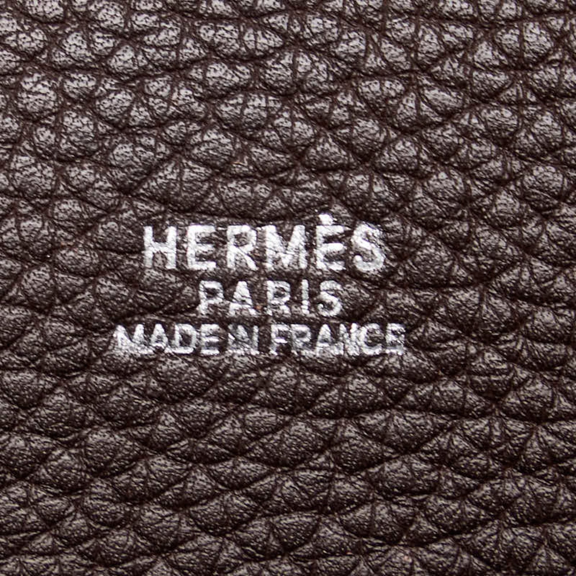 Hermès Victoria, Brown, Canvas, shoulder