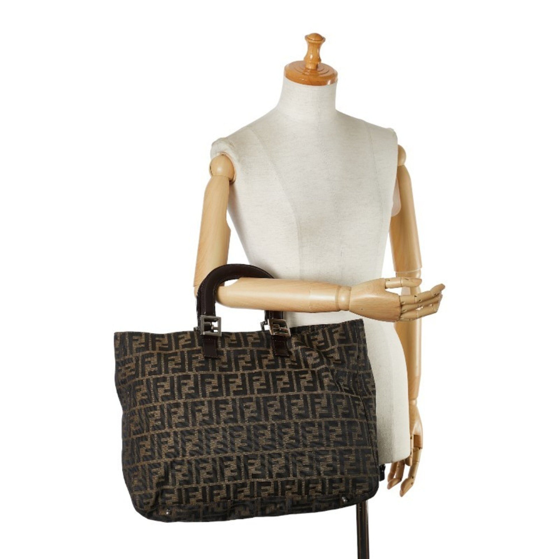 Fendi Zucca, Brown, Canvas, tote