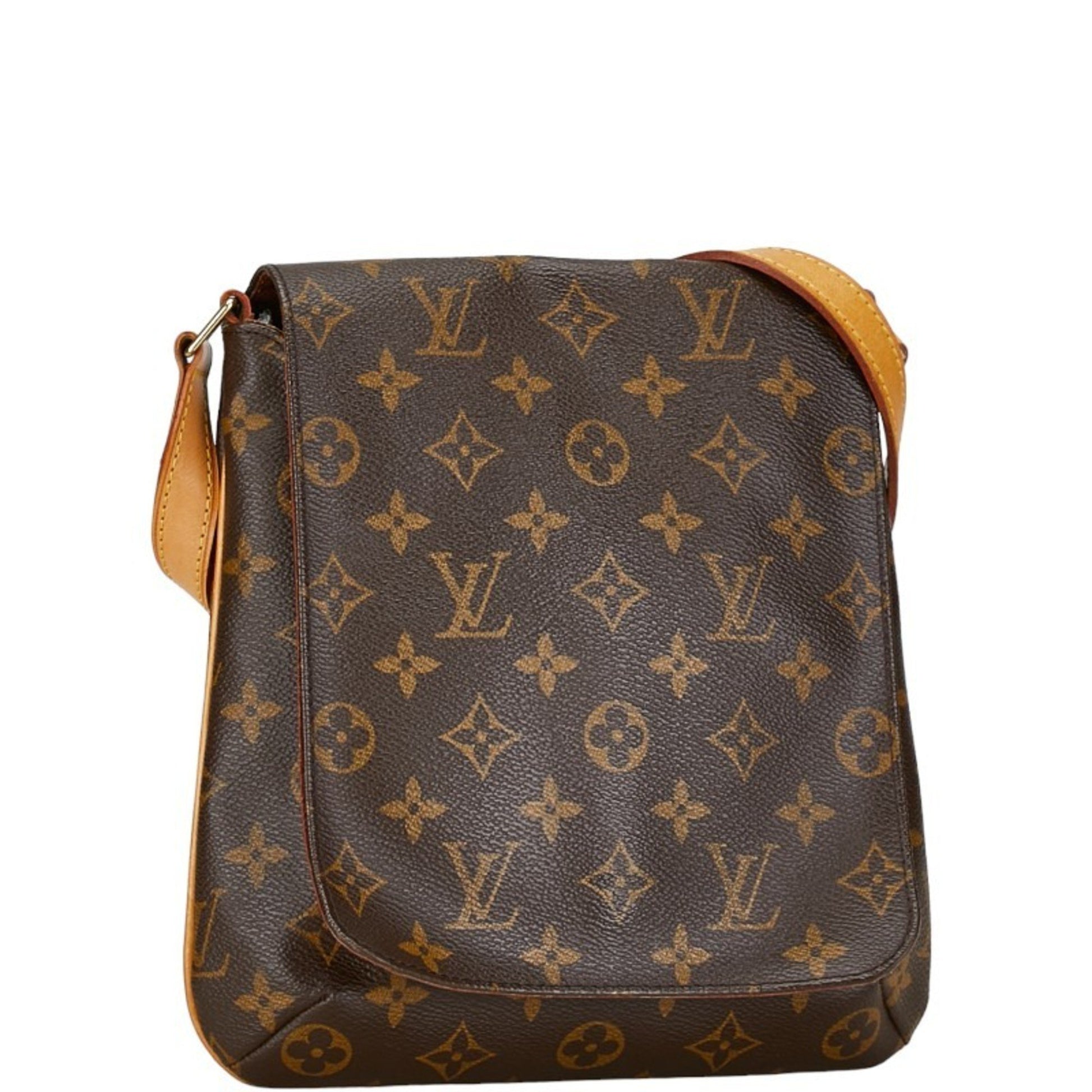 Louis Vuitton Musette Salsa, Brown, Leather, shoulder