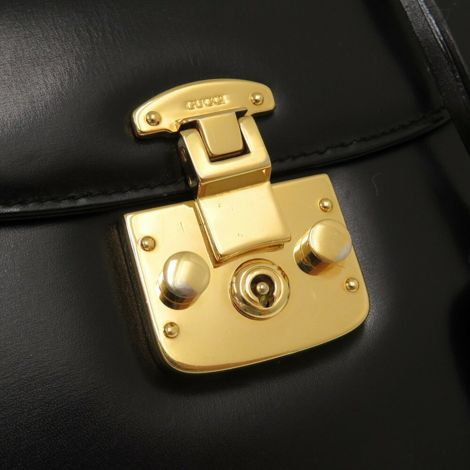 Gucci Lady Lock, Black, Leather, handbag