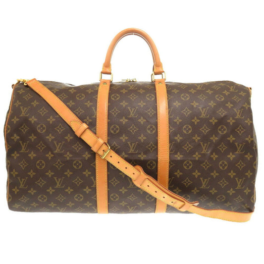 Louis Vuitton Keepall Bandouliere 55, Brown, Canvas, travel