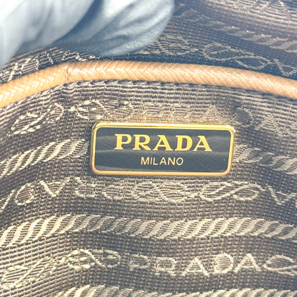 Prada Pushlock Pocket Camera Saffiano Leather, Brown, Leather, Handbag