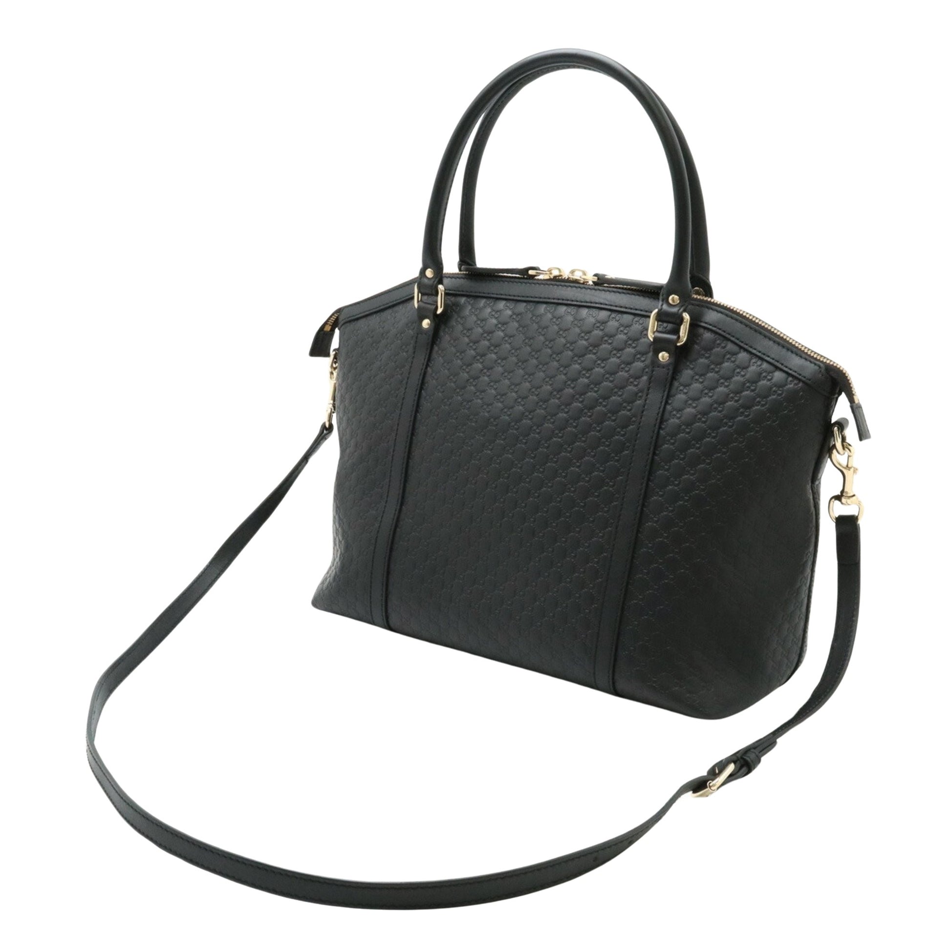 Gucci Micro guccissima, Black, Leather, tote