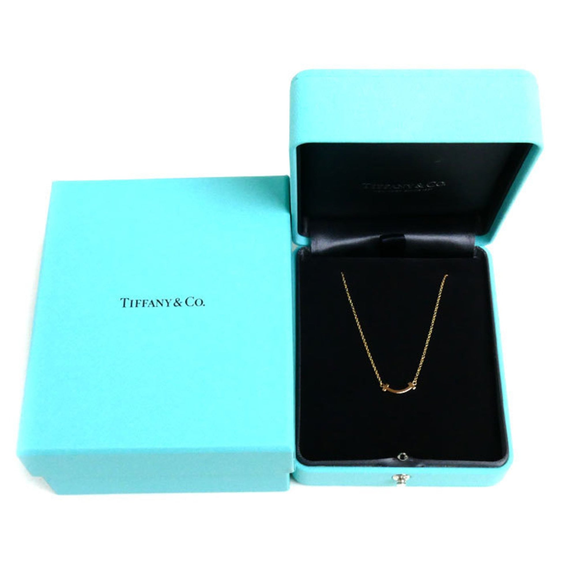 Tiffany & Co T Smile, Gold, Rose Gold, necklace