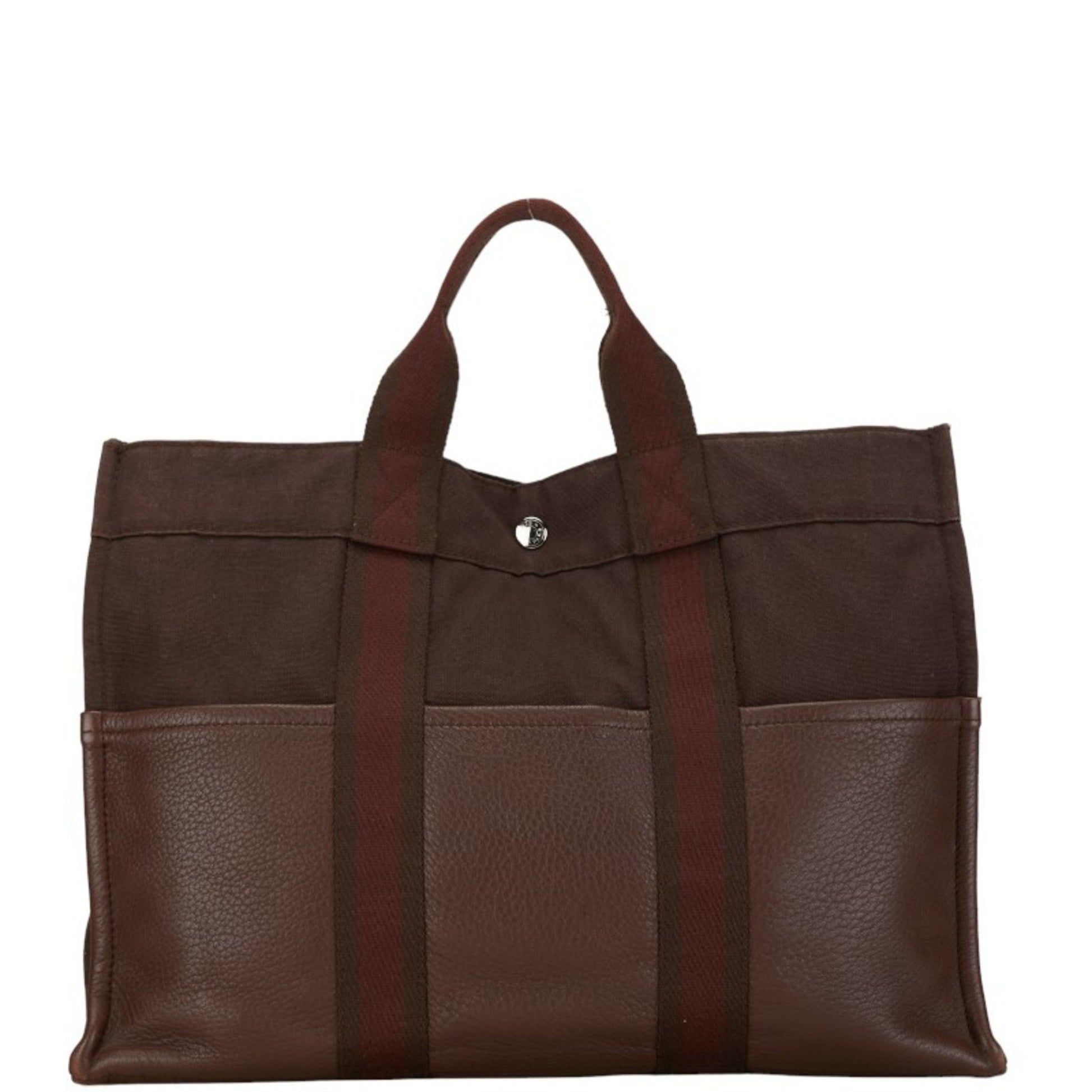 Hermès Fourre tout, Brown, Canvas, handbag