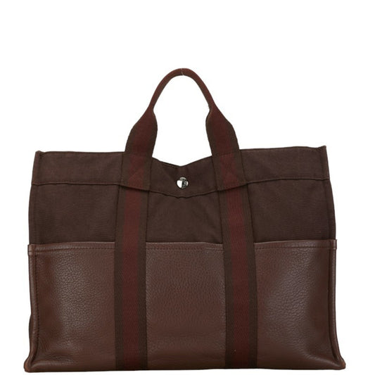 Hermès Fourre tout, Brown, Canvas, handbag