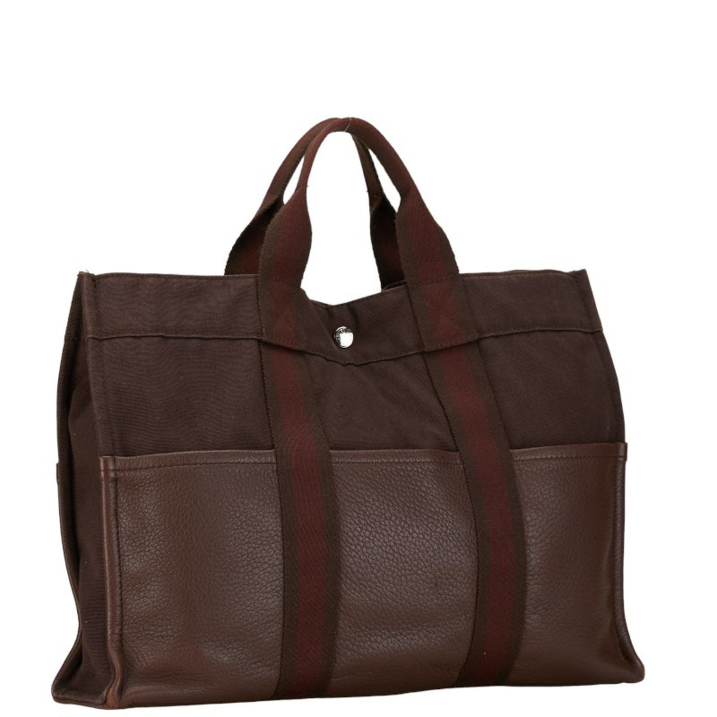 Hermès Fourre tout, Brown, Canvas, handbag